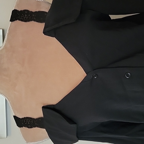 Shein Black Button Down Cold Shoulder, Long Sleeve, Size 2 / XS, New Condition - Picture 2 of 8